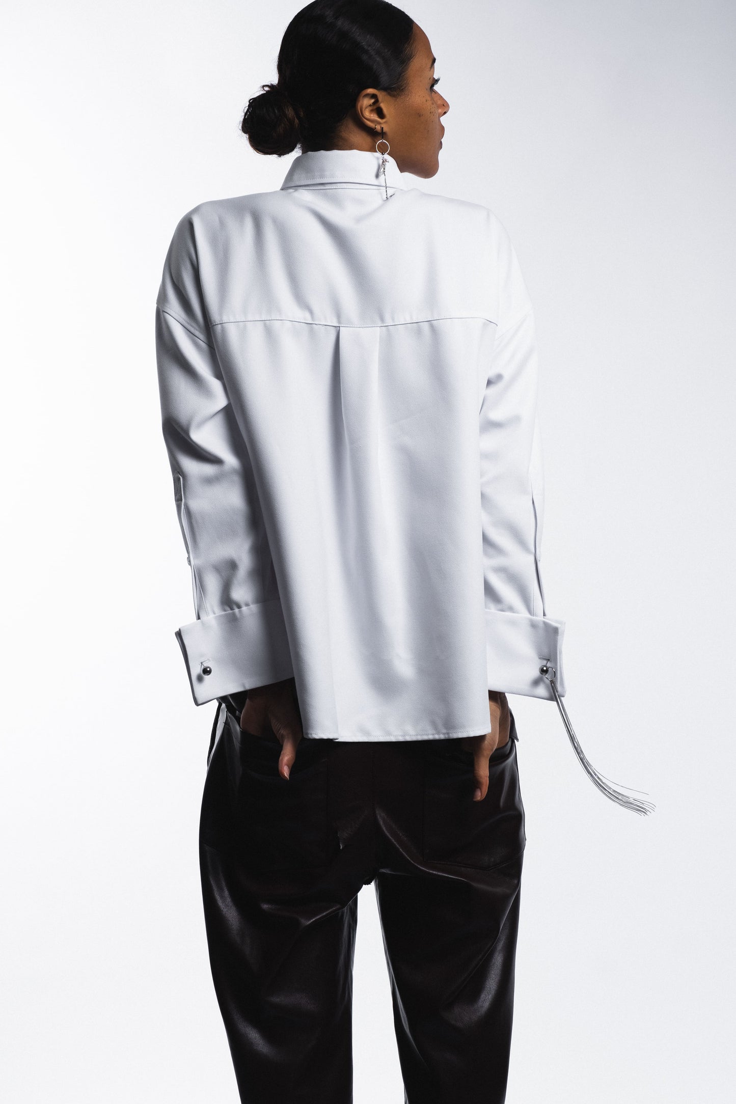 SHIRT WITH CUFFLINK - "LA COQUETA" WHITE