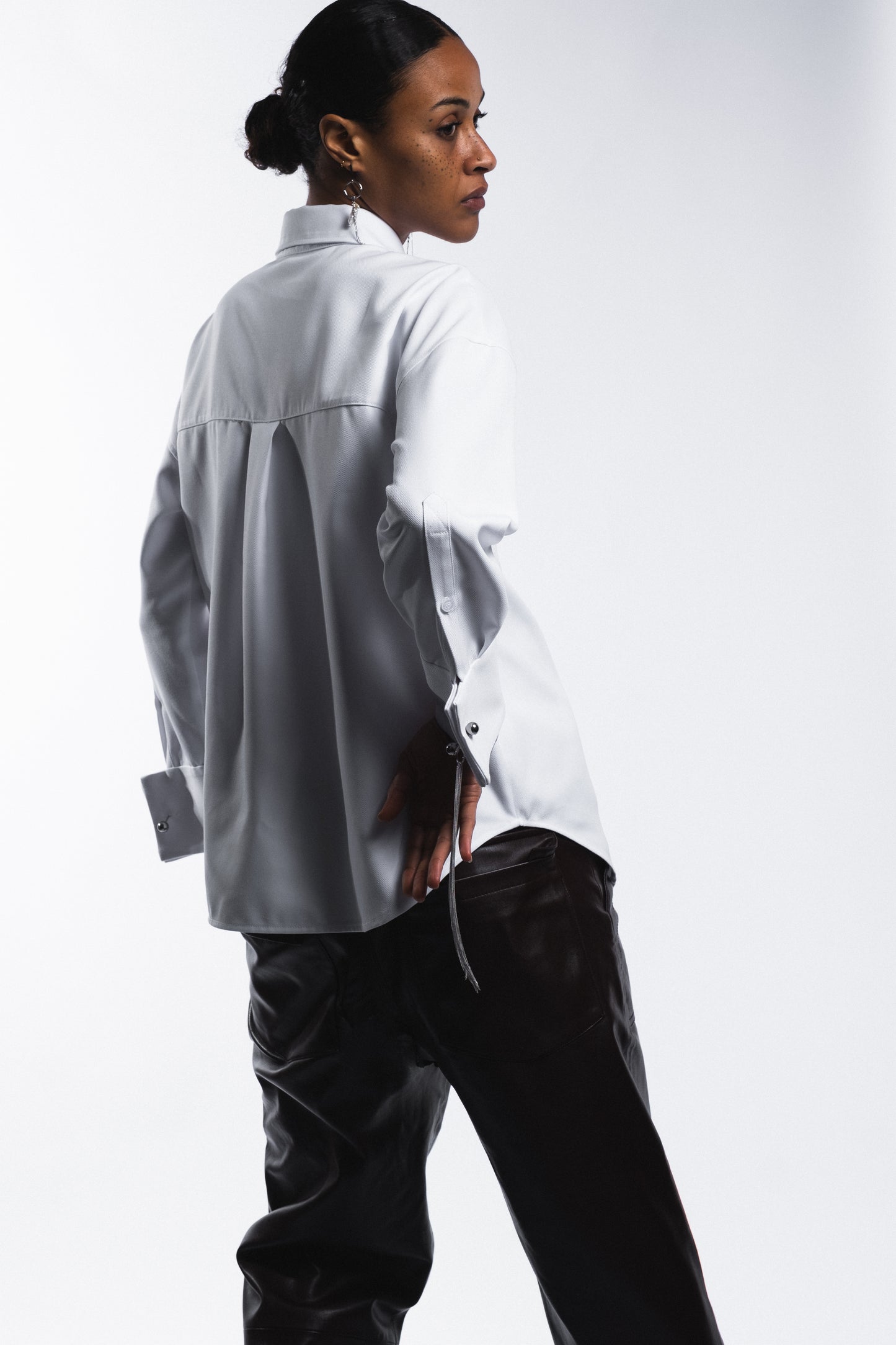 SHIRT WITH CUFFLINK - "LA COQUETA" WHITE