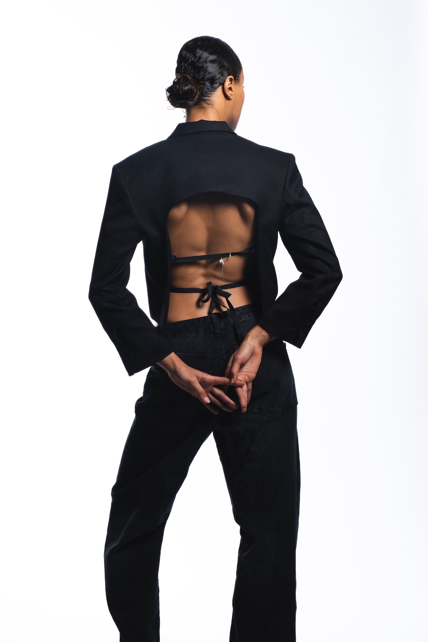 BACKLESS BLAZER - "LA QUERIDA" BLACK
