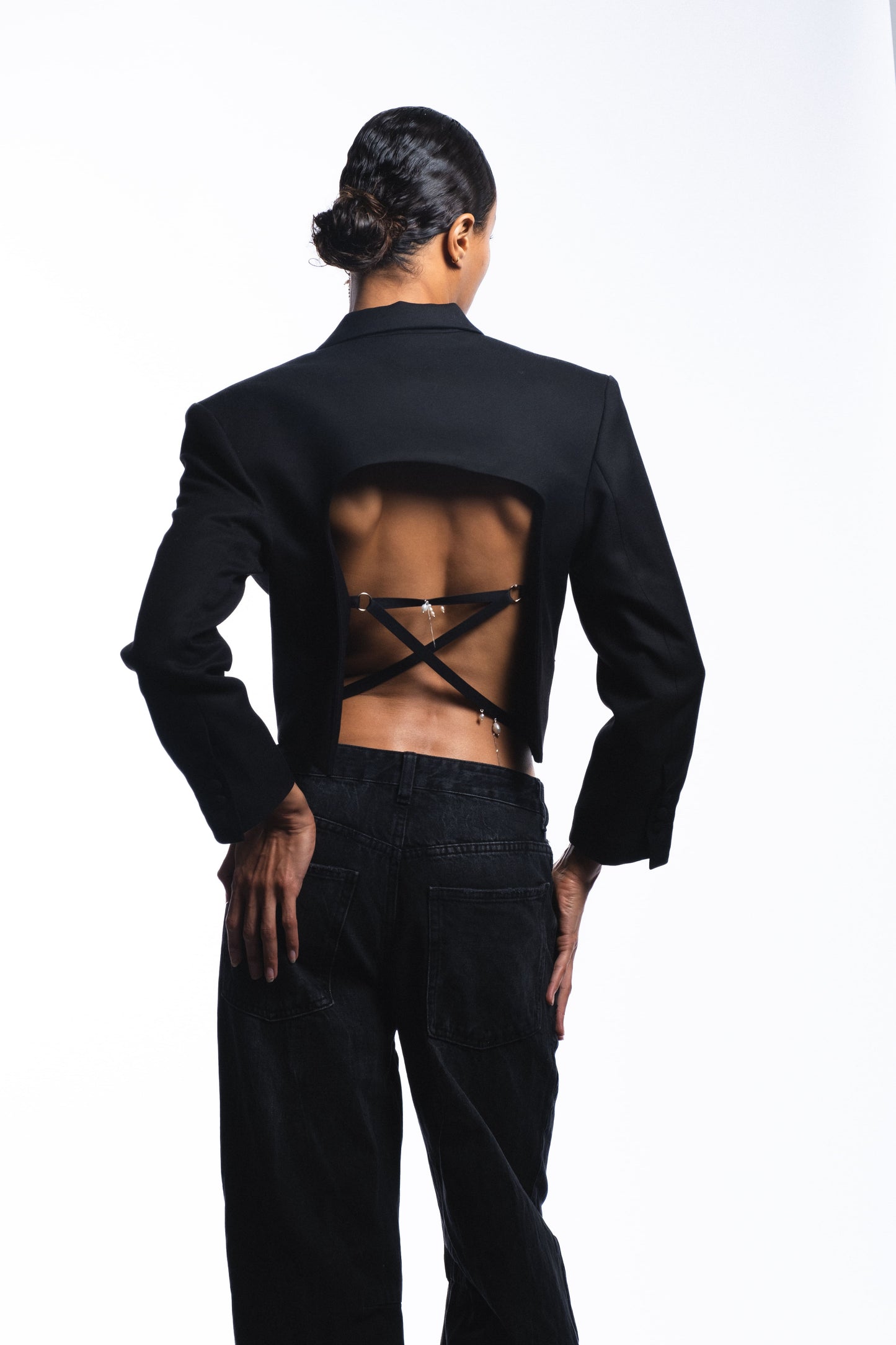 BACKLESS BLAZER - "LA QUERIDA" BLACK