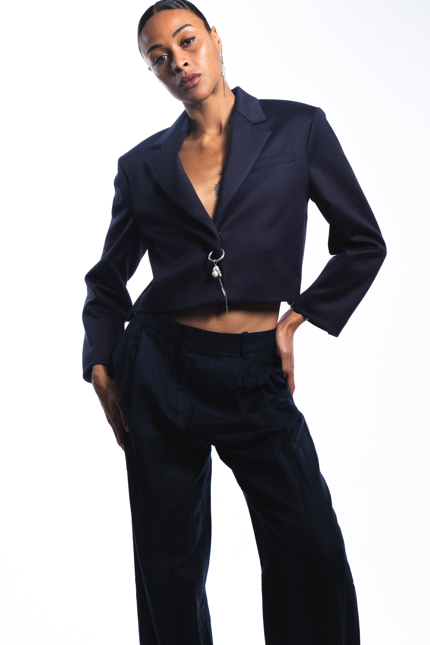 BACKLESS BLAZER - "LA QUERIDA" NAVY