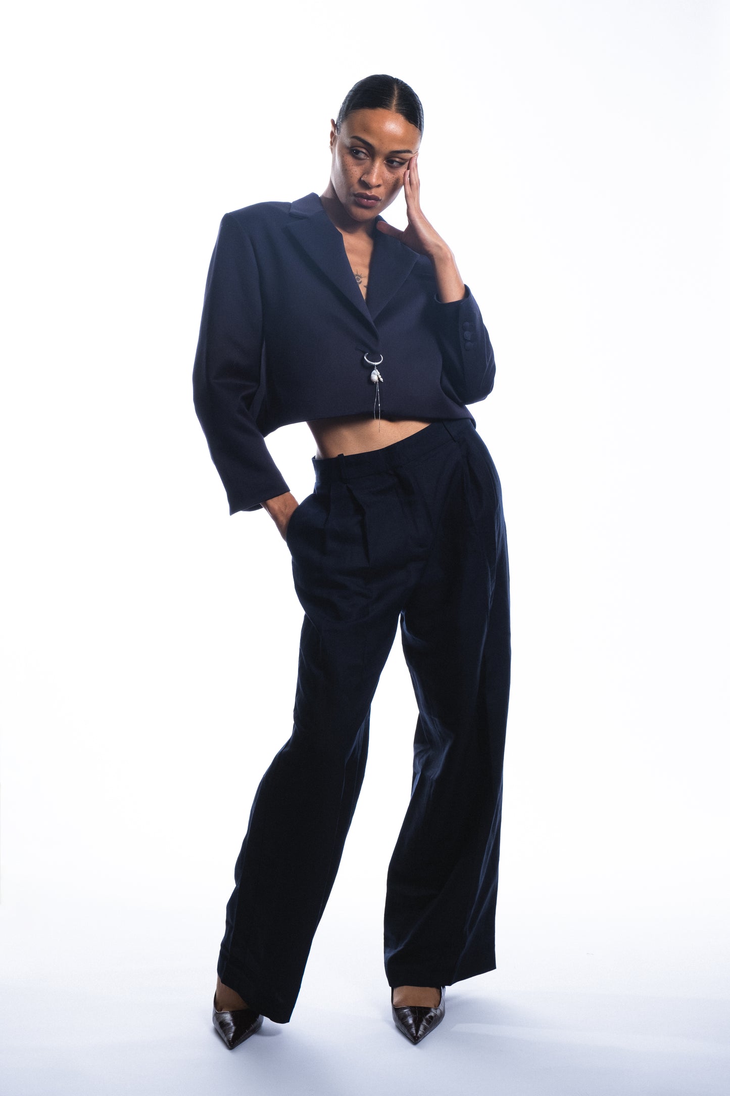 BACKLESS BLAZER - "LA QUERIDA" NAVY